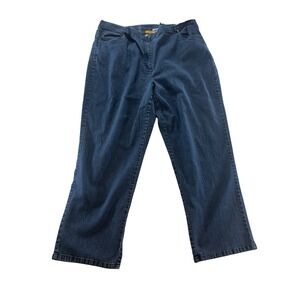 Ruby Rd Woman 22W Dark Wash Straight Leg Jeans Elastic Back Comfort Blue Pants